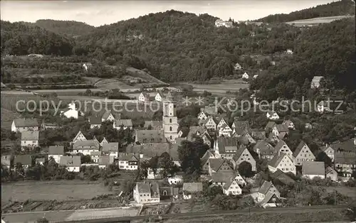 Pommelsbrunn Ortsansicht mit Kirche Frankenalb Kat. Pommelsbrunn