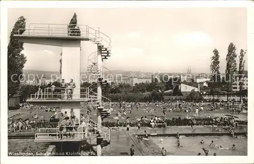 Wiesbaden Schwimmbad Kleinfeldchen Sprungturm Kat. Wiesbaden