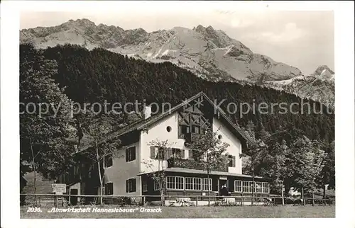 Garmisch Partenkirchen Almwirtschaft Hanneslebauer Graseck Alpen Kat. Garmisch Partenkirchen