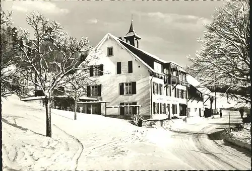 Schlechtbach Schopfheim Gasthof Pension Auerhahn im Winter Hoehenluftkurort Wintersportplatz Schwarzwald Kat. Schopfheim