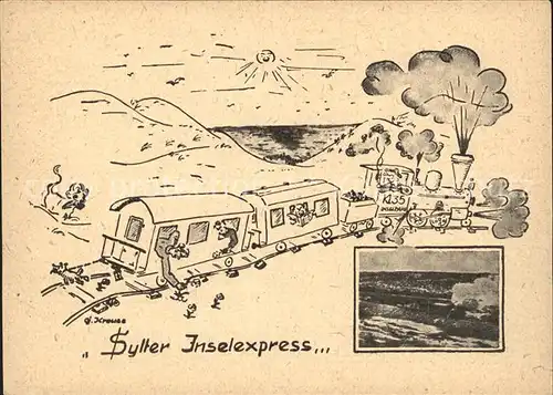 Insel Sylt Sylter Inselexpress Kuenstlerkarte Karikatur Kat. Westerland
