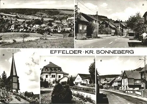 Effelder Rauenstein Teilansicht Sonneberger Strasse Kilianskirche Schlossgaststaette Kat. Effelder Rauenstein