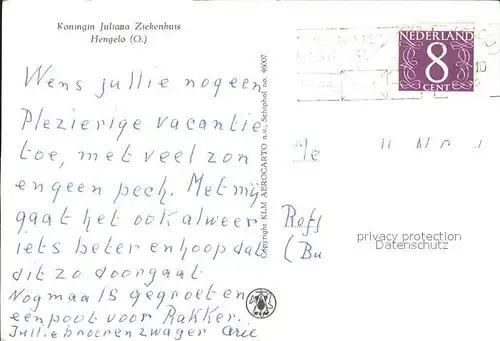 Hengelo Koningin Juliana Ziekenhuis Luchtopname Kat. Hengelo