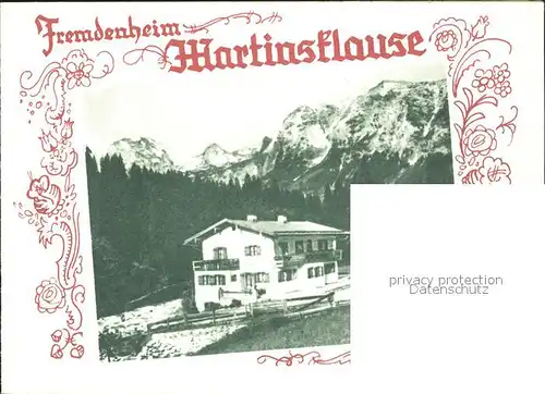 Ramsau Berchtesgaden Fremdenheim Martinsklause Hintersee Alpen Kat. Ramsau b.Berchtesgaden