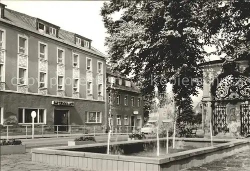 Ehrenfriedersdorf Erzgebirge Partie am Karl Marx Platz Springbrunnen Kat. Ehrenfriedersdorf