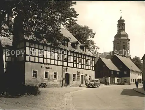 Geising Erzgebirge Ratskeller Restaurant Kirche Kat. Geising Osterzgebirge