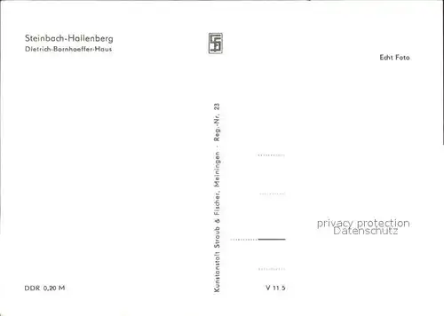Steinbach Hallenberg Dietrich Bornhoeffer Haus  / Steinbach-Hallenberg /Schmalkalden-Meiningen LKR