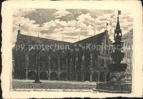 Braunschweig Altstadt Rathaus Altstadtmarktbrunnen Kat. Braunschweig