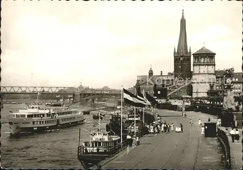 Duesseldorf Rheinufer Rheindampfer Europa Kat. Duesseldorf