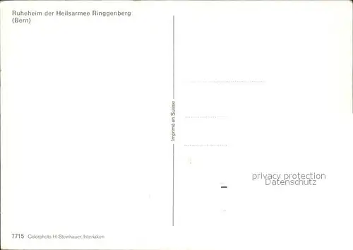 Ringgenberg Ruheheim Heilsarmee Kat. Ringgenberg