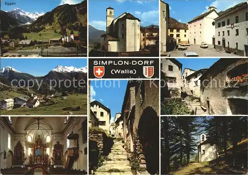 Simplon Dorf Simplonpass Kirche Eggen  Kat. Simplon Dorf