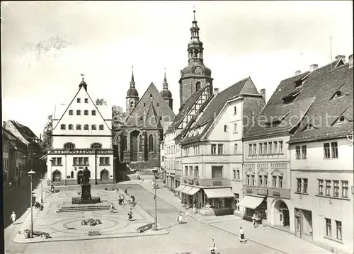 Eisleben Marktplatz Rathaus und St. Andreaskirche Kat. Eisleben