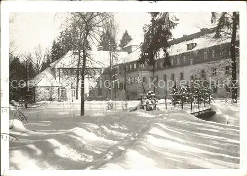 Gross Ullersdorf Tschechien Erholungsheim im Schnee Kat. Velke Losiny
