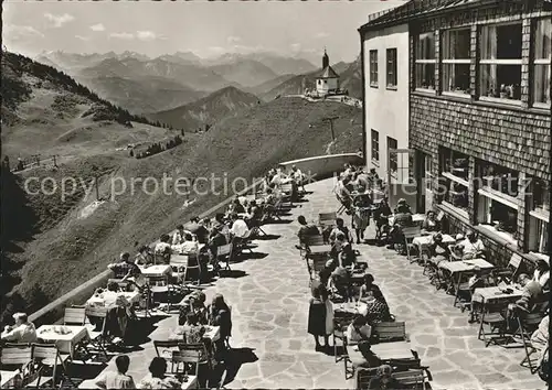 Rottach Egern Wallbergbahn am Tegernsee Restaurant Terrasse Kat. Rottach Egern