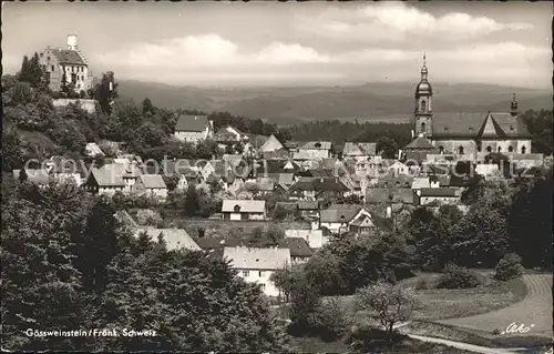 Goessweinstein Ortsansicht mit Kirche Fraenkische Schweiz Kat. Goessweinstein