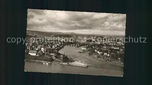 Koblenz Rhein Blick auf Deutsches Eck Mosel Kat. Koblenz