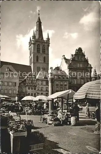 Trier Hauptmarkt mit St Gangolf Kirche Kat. Trier