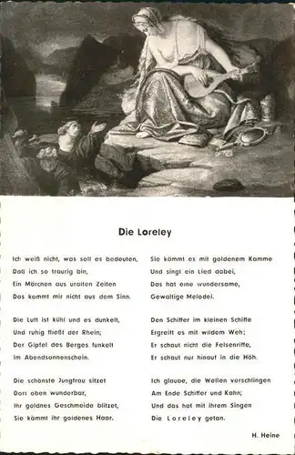 St Goarshausen Die Loreley Lyrik Heinrich Heine Rheingold Serie Nr 595 Kat. Sankt Goarshausen
