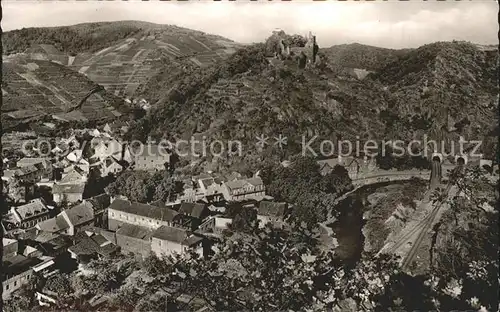 Altenahr Panorama Blick vom schwarzen Kreuz Burg Kat. Altenahr