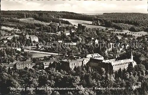 Arenberg Koblenz Roter Hahn Dominikanerinnen Kloster Kneipp Sanatorium Fliegeraufnahme Kat. Koblenz