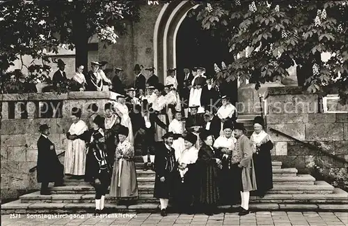 Partenkirchen Sonntagskirchgang Kat. Garmisch Partenkirchen