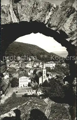 Lindenfels Odenwald Blick von der Burg Kirche Hoehenluftkurort Perle des Odenwaldes Kat. Lindenfels