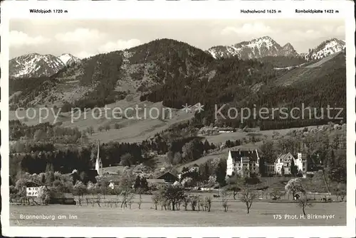 Brannenburg Ortsansicht mit Kirche Alpen Kat. Brannenburg