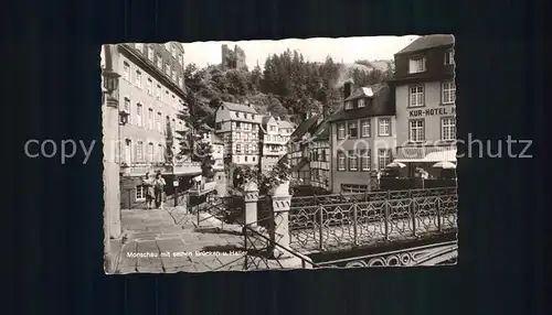 Monschau mit seinen Bruecken und Haller Burgruine Kat. Monschau