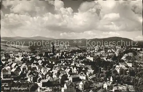 Bad Wildungen Blick ueber die Stadt Kat. Bad Wildungen