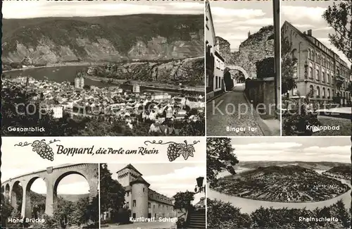 Boppard Rhein Gesamtblick Binger Tor Kneippbad Rheinschleife Schloss Bruecke Kat. Boppard