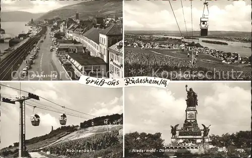 Ruedesheim Rhein Rheinstrasse Kabinenseilbahn Niederwald Denkmal Kat. Ruedesheim am Rhein