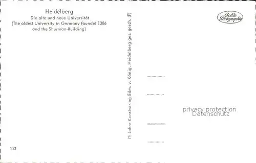 Heidelberg Neckar Alte und neue Universitaet 14. Jhdt. Kat. Heidelberg