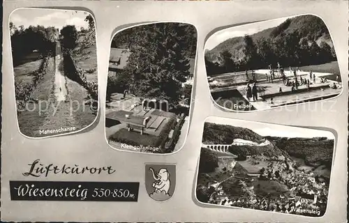 Wiesensteig Mattenschanze Skispringen Kleingolfanlage Freibad Wappen Luftkurort Kat. Wiesensteig