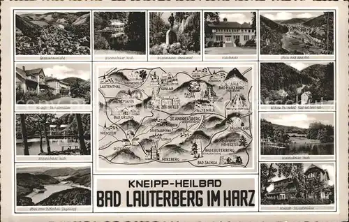 Bad Lauterberg Teilansichten Umgebungskarte Kneipp Heilbad Kat. Bad Lauterberg im Harz