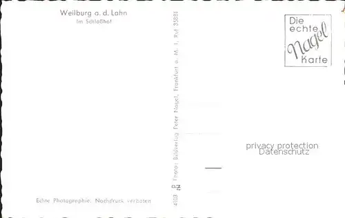 Weilburg Schlosshof Nagel Karte Kat. Weilburg Lahn