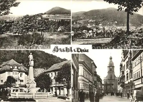 Suhl Thueringer Wald und Umgebung Brunnen Kirche Kat. Suhl