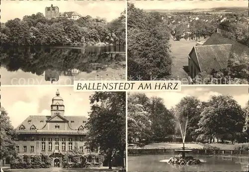 Ballenstedt Teilansichten Schloss Springbrunnen Kat. Ballenstedt