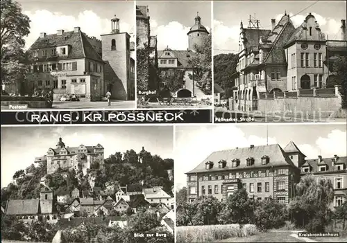 Ranis Postamt Burg Burghof Poessnecker Strasse Kreiskrankenhaus Kat. Ranis