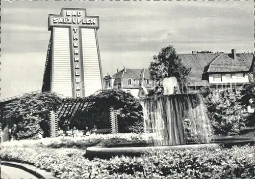 Bad Salzuflen Saline mit Eingang zum Rosengarten Thermalbad Springbrunnen Kat. Bad Salzuflen