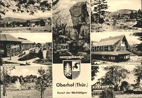 Oberhof Thueringen Schmuecke Finsterberg Schneekopf Waldhotel FDGB Erholungsheim Hirsch Haus der Freundschaft Kurpark Wappen Kat. Oberhof Thueringen