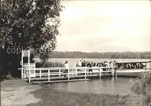 Buckow Maerkische Schweiz Restaurant Fischerkehle Anlegestelle am Schermuetzelsee Boot Handabzug Kat. Buckow Maerkische Schweiz