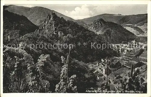 Altenahr Panorama Burgruine Are Weisses Kreuz Kat. Altenahr