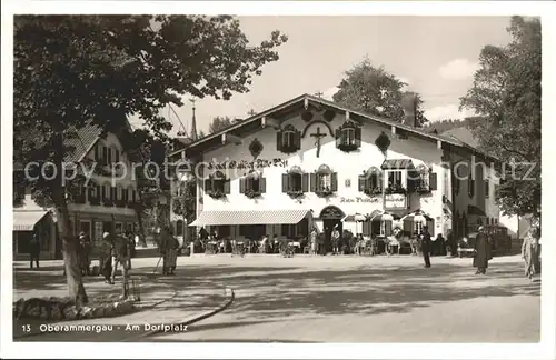 Oberammergau Dorfplatz Hotel Gasthof Alte Post Kat. Oberammergau