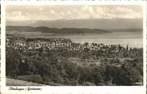 ueberlingen Bodensee Panorama mit Alpenkette Kat. ueberlingen