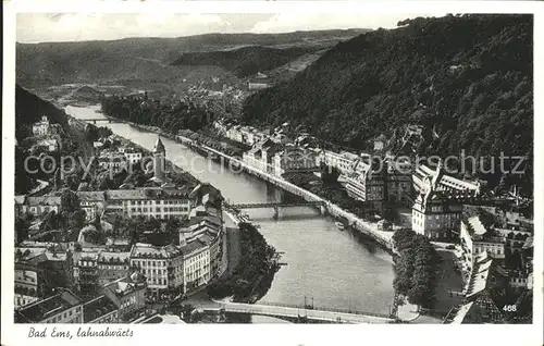 Bad Ems Panorama Blick lahnabwaerts Bruecke Kat. Bad Ems