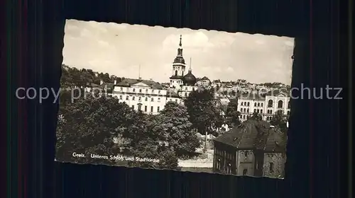 Greiz Thueringen Unteres Schloss und Stadtkirche Kat. Greiz