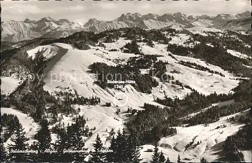 Balderschwang Gelbhansekopf und Schelpen Bodensee Huette Winterpanorama Alpen Kat. Balderschwang