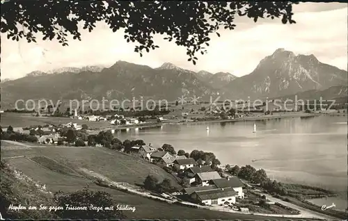 Hopfen See gegen Fuessener Berge mit Saeuling Kat. Fuessen