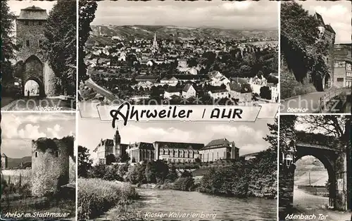 Ahrweiler Ahr Niedertor Ahrtor Stadtmauer Obertor Kloster Kalvarienberg Adenbach Tor Kat. Bad Neuenahr Ahrweiler