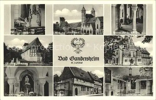 Bad Gandersheim Stiftskirche Georgenkirche Gnadenkapelle Kaisersaal Abtei Marmorsarkophag Gasthaus Kat. Bad Gandersheim
